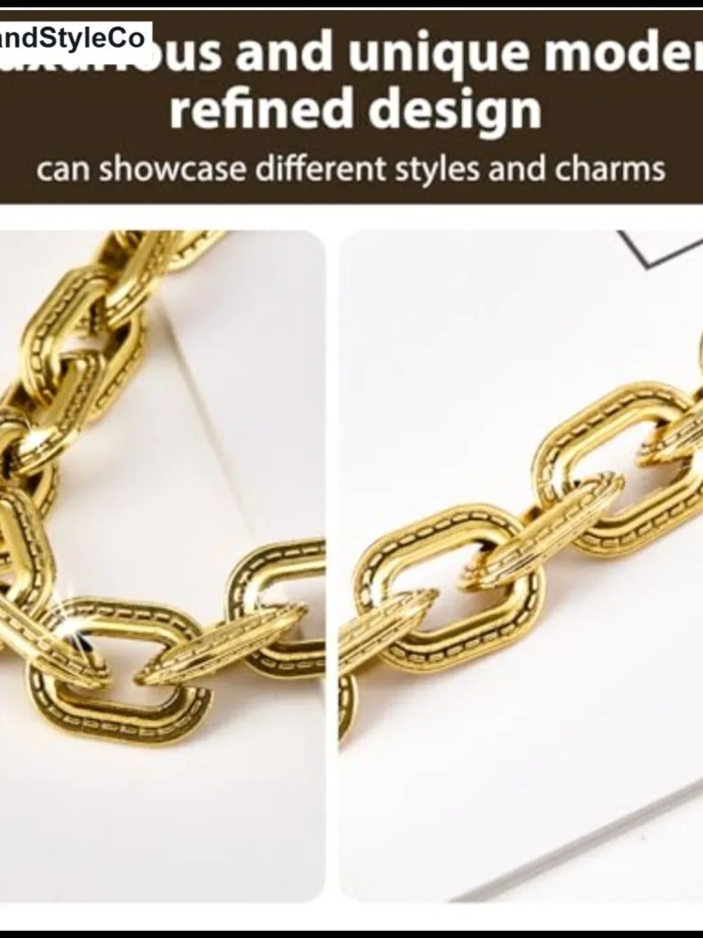Vintage Gold Metal Chain Charm for Handbag Wallet Keychain